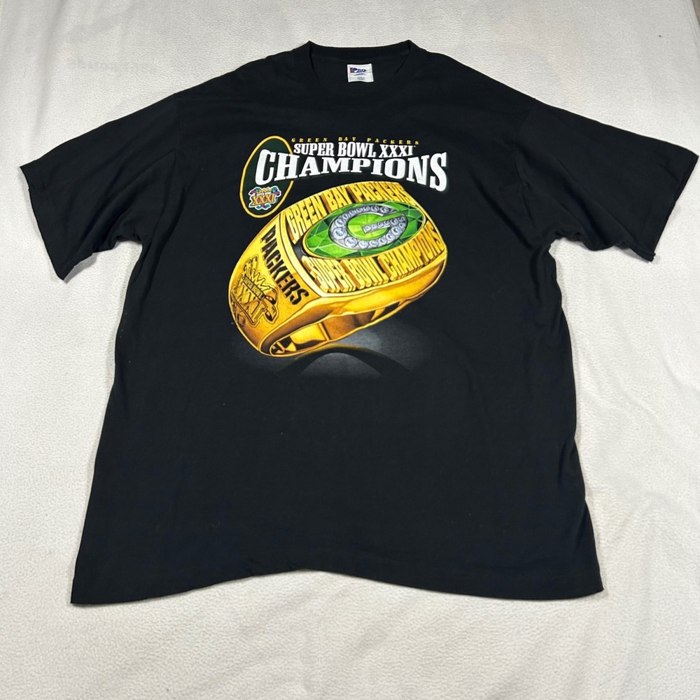Vintage Pro Player Green Bay Packers Shirt XXL Super‎ Bowl XXXI Vintage Ring